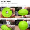 Lot de 12 Boules Japonaises Vert Anis 40 cm