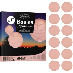 Lot de 12 Boules Japonaises Pêche 40 cm