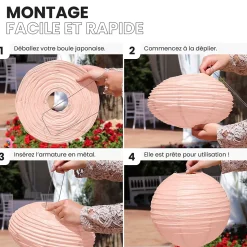 Lot de 12 Boules Japonaises Pêche 40 cm