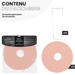 Lot de 12 Boules Japonaises Pêche 40 cm