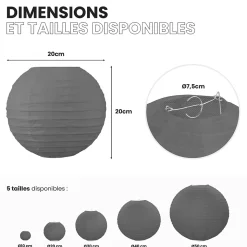 Lot de 12 Boules Japonaises Grises 20 cm