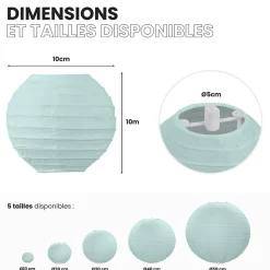 Lot de 12 Boules Japonaises Aquamarine 10 cm