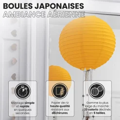 Lot de 12 Boules Japonaises Orange 10 cm