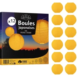 Lot de 12 Boules Japonaises Orange 10 cm