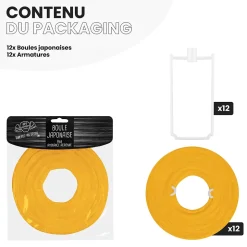 Lot de 12 Boules Japonaises Orange 10 cm