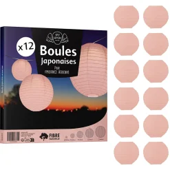 Lot de 12 Boules Japonaises Pêche 10 cm