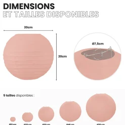 Lot de 12 Boules Japonaises Pêche 20 cm