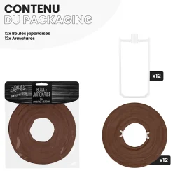 Lot de 12 Boules Japonaises Chocolat 10 cm