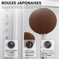 Lot de 12 Boules Japonaises Chocolat 10 cm