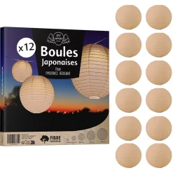 Lot de 12 Boules Japonaises Sable 30 cm