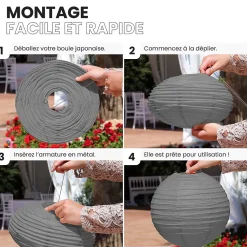 Lot de 12 Boules Japonaises Grises 10 cm