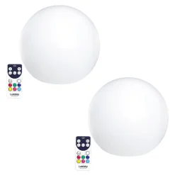 Lot de 2 boules lumineuses sans fil BOBBY Blanc Polyéthylène D30CM