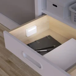 Lot de 2 éclairages de placard et tiroir à piles (incluses) - Détection magnétique - 50 lumens - Blanc neutre