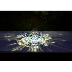 Lot de 3 décorations solaire effet 3D à poser ou suspendre (1 pièce par coloris)- Diamètre 15cm- 1 LED blanche
