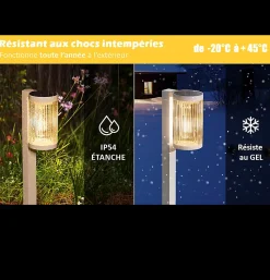 Lot de 8 Eclairages LED 25 lm Solaire à planter Idéal éclairage Allée et chemin