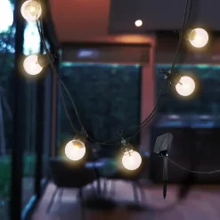 Lot de 2 guirlandes solaires 10 globes x2 PARTY CLEAR SOLAR Blanc Plastique 5.9M