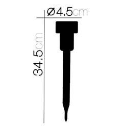 Lot de 12 lampe LED de jardin, borne solaire, éclairage solaire d'extérieur - Diamètre 4.5 x Hauteur 34.5 cm