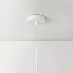 Lot de 2 Lampes à Suspension E27 Métal Diamètre 30 cm Blanc Doré lux.pro