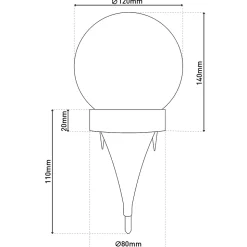 Lot de 3 lampes de table piquets solaires LED Crackle D 12cm extérieur plastique verre blanc LED intégrées