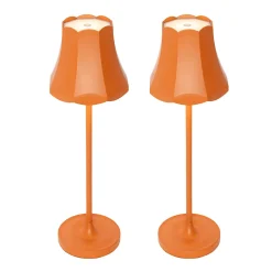 Lot de 2 lampes de table rétro orange rechargeables IP44 - Granny