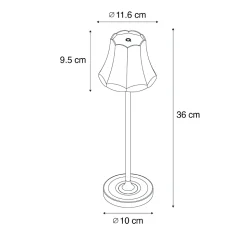 Lot de 2 lampes de table rétro bleu minéral rechargeables IP44 - Granny