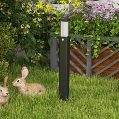 Lot de 2 lampes d'extérieur - bornes lumineuses LED - norme IP65 - alu noir