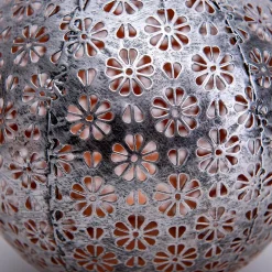 Lot de 2 lampes LED décoratives solaires D: 18 cm Décoration extérieure en métal argenté avec LED intégrées