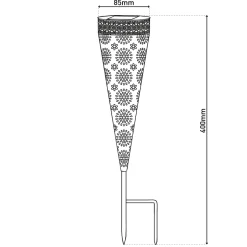Lot de 2 lampes solaires à LED 'PAULA' , pour l'extérieur, piquet de terre en métal et plastique marron