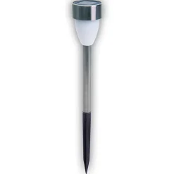 Lot de 6 lampes solaires d'extérieur à LED avec piquet de terre en métal couleur inox et plastique, avec LED intégrée