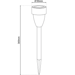 Lot de 6 lampes solaires d'extérieur à LED avec piquet de terre en métal couleur inox et plastique, avec LED intégrée