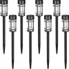 Lot de 8 lampes solaires extérieures, éclairage LED - Noir - Linxor