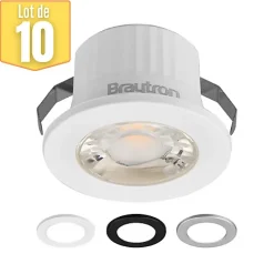 Lot de 10 mini spots LED rond 3 couleurs 3W 4000K IP54
