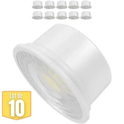 Lot de 10 Modules LED 5W pour spots encastrables GU10, MR16, 6500K, 380lm, 38 degrés