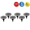 Lot de 6 piquets de terre solaires LED KIAN extérieur métal plastique acier nu avec LED intégrée