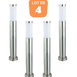 Lot de 4 potelets HOROZ ELECTRIC - Defne-5 - Inox