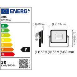 Lot de 4 projecteurs LED 30W/IP65/IK10/2700lm/4000K connexion directe - sans câble - garantie 5 ans