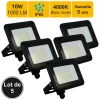 Lot de 5 projecteurs LED 10W/IP65/1000lm/4000K connexion directe - sans câble - garantie 5 ans