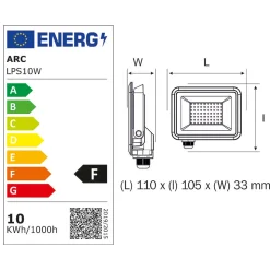 Lot de 5 projecteurs LED 10W/IP65/1000lm/4000K connexion directe - sans câble - garantie 5 ans