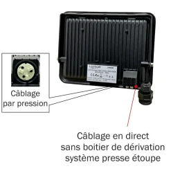 Lot de 5 projecteurs LED 10W /IP65/1000lm/3000K connexion directe - sans câble - garantie 5 ans