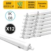 Lot de 12 réglettes LED étanche IP65 50W 6000lm - 3CCT - traversant - garantie 3 ans