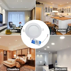 Lot de 10 Spot Encastrable Led Downlight Panel Extra plat 5w Blanc Froid 6000k