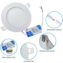 Lot de 10 Spot Encastrable Led Downlight Panel Extra plat 18w Blanc Froid 6000k