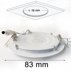 Lot de 20 Spot Encastrable Led Downlight Panel Extra plat 5w Blanc Chaud 3000k