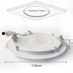 Lot de 20 Spot Encastrable Led Downlight Panel Extra plat 6w Blanc Froid 6000k, Diamètre : 120mm