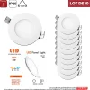 Lot de 10 Spot Encastrable Led Downlight Panel Extra plat 6w Blanc Chaud 3000k, Diamètre : 120mm