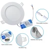 Lot de 3 Spot Encastrable Led Downlight Panel Extra plat 6w Blanc Chaud 3000k, Diamètre : 120mm