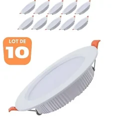 Lot de 10 spots ALEXA SMD LED rond blanc 12W 6400K