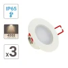 Lot de 3 Spots Encastrables LED Intégrés - IP 65 pour salle de bain - cons. 4,7W (eq. 50W) - 345 lumens - Blanc neutre