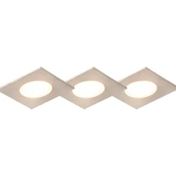 Lot de 3 spots encastrables carré acier avec LED IP65 - Simply