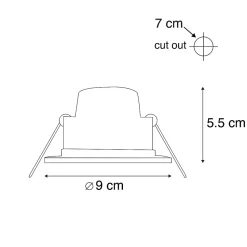 Lot de 6 spots encastrés blancs avec LED à intensité variable 3 niveaux IP65 - Blanca